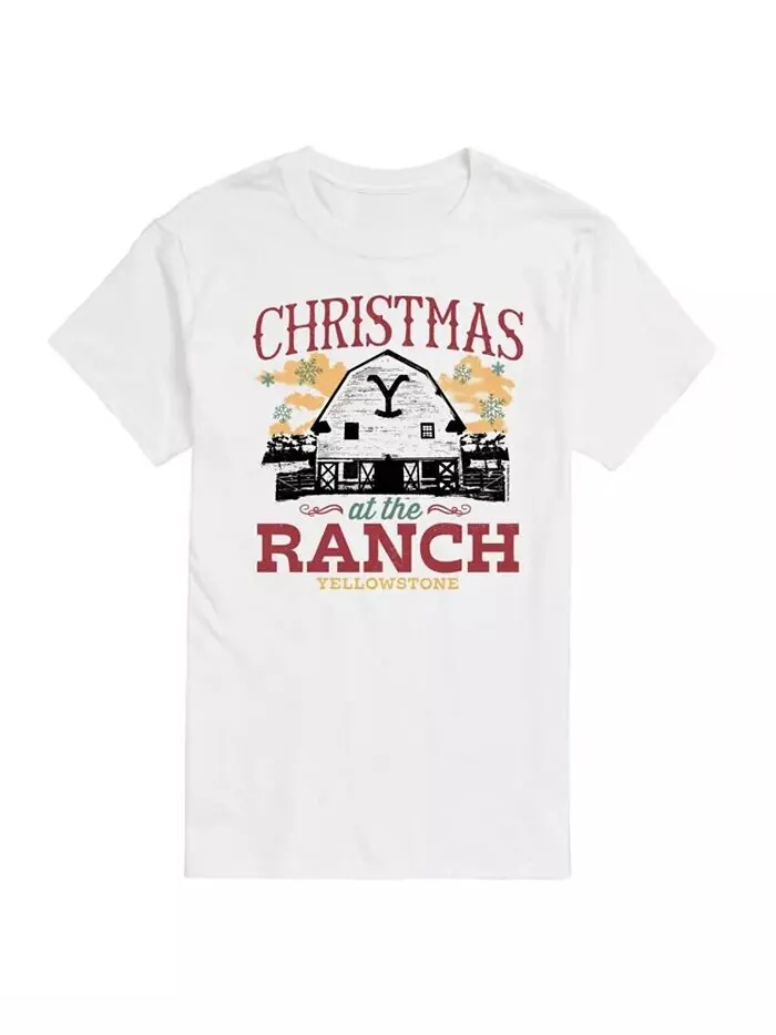 Мужская футболка с коротким рукавом Yellowstone Christmas Ranch Rules AIRWAVES — изображение 1 из 3, белый
