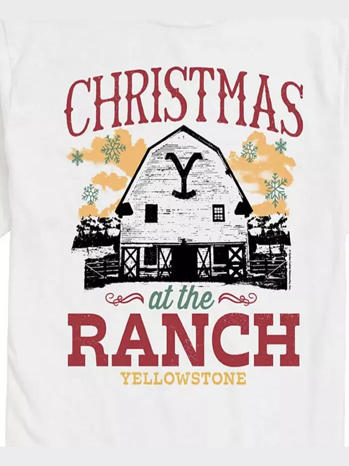 Мужская футболка с коротким рукавом Yellowstone Christmas Ranch Rules AIRWAVES — изображение 2 из 3, белый
