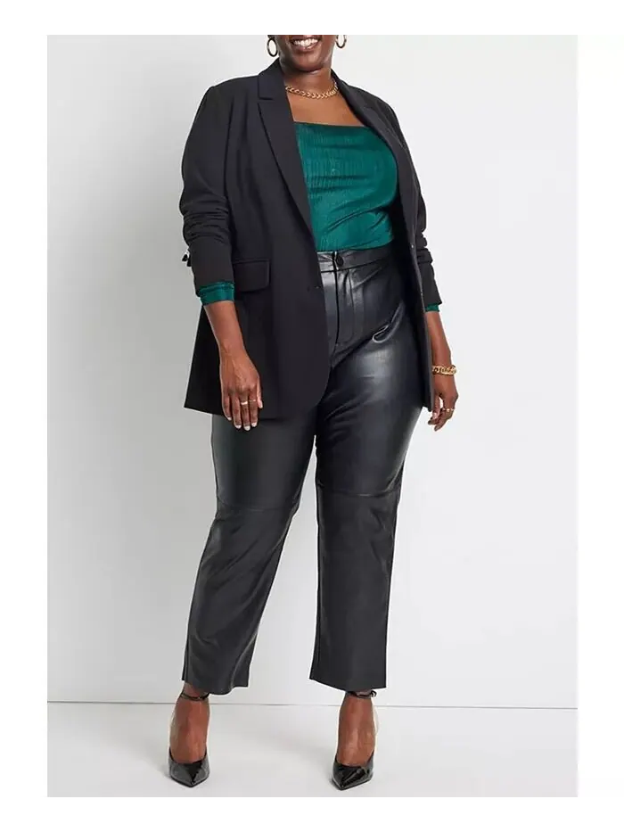 Женский блейзер Plus Size 365 Semi Stretch на двух пуговицах ELOQUII — изображение 2 из 3, черный