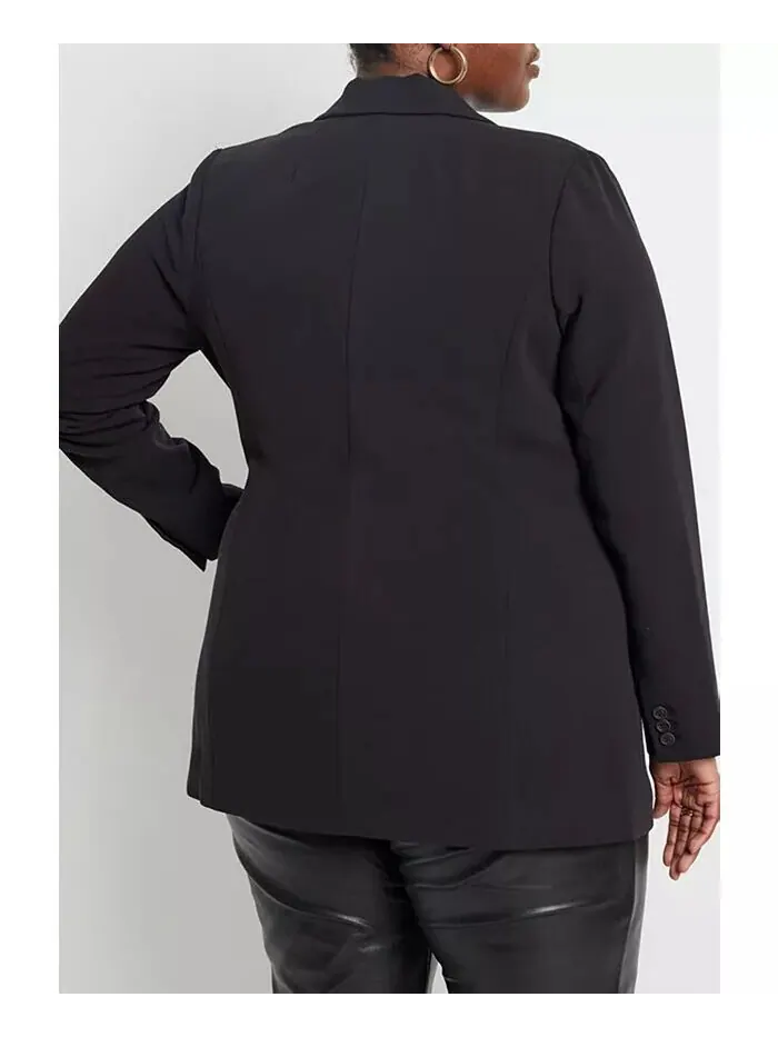 Женский блейзер Plus Size 365 Semi Stretch на двух пуговицах ELOQUII — изображение 3 из 3, черный