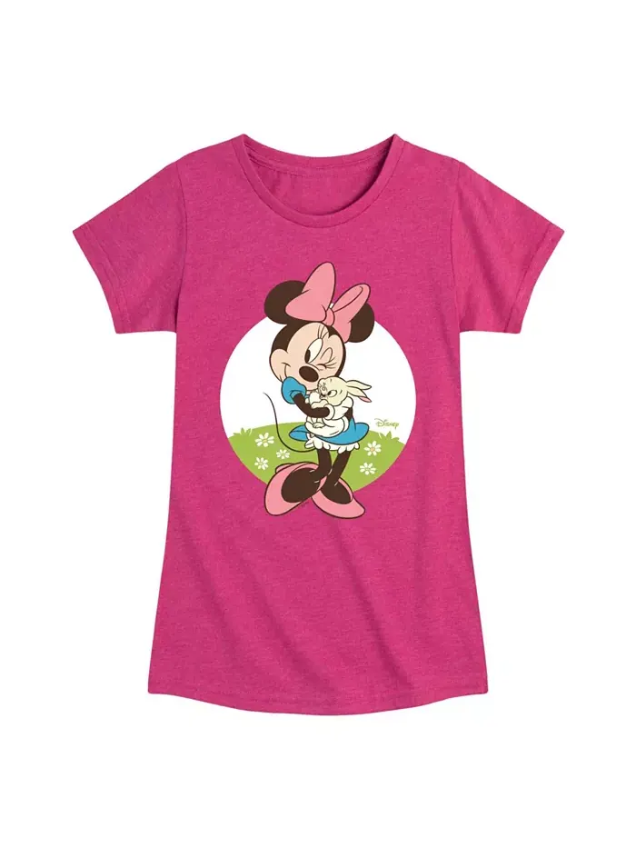 Футболка с коротким рукавом Big Girls Minnie Bunny Easter Graphic Disney — изображение 1 из 3, розовый
