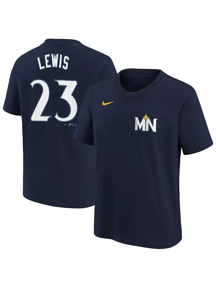 Футболка Royce Lewis Minnesota Twins Fuse City Connect с именем и номером для подростков — изображение 1 из 3, синий
