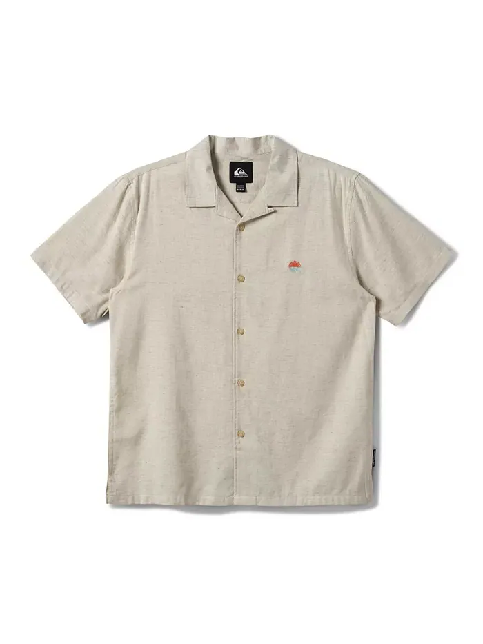 Мужская рубашка Flecky Island из ткани в рубчик Quiksilver — изображение 1 из 3, серебристый
