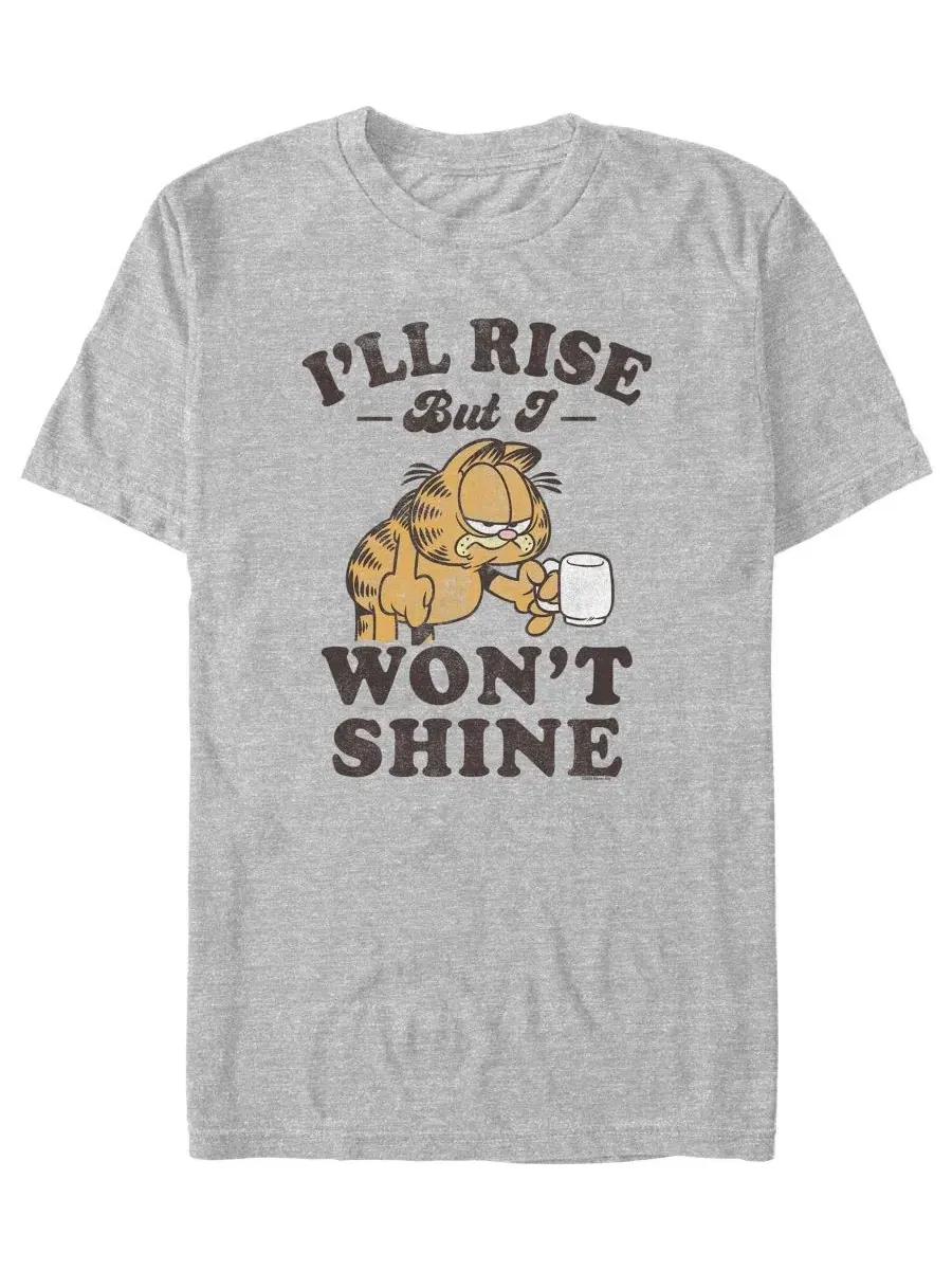 Футболка с принтом Garfield Wont Shine Fifth Sun — изображение 1 из 3, серый