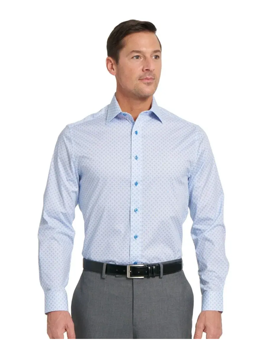 Мужская рубашка Dorchester Medal Modern-Fit Nick Graham — изображение 1 из 4, светлый синий