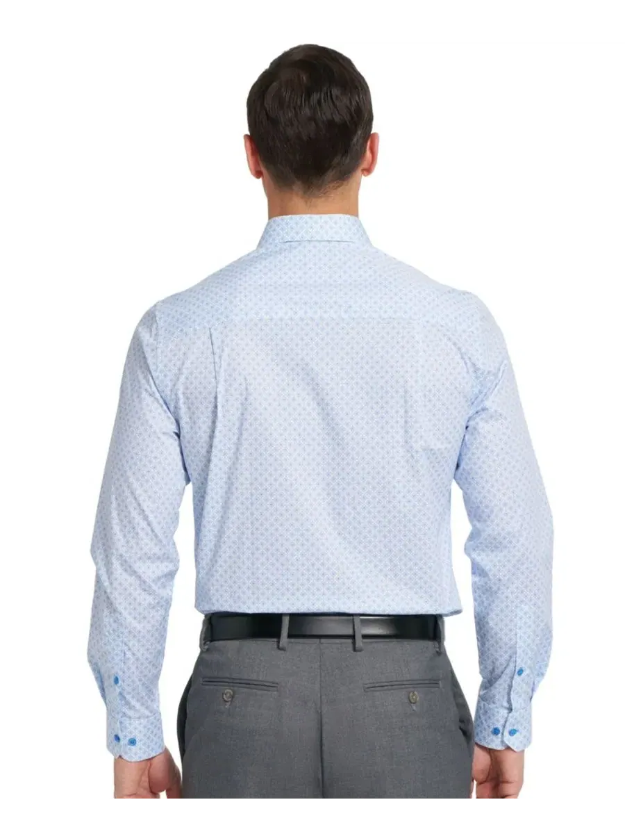 Мужская рубашка Dorchester Medal Modern-Fit Nick Graham — изображение 3 из 4, светлый синий