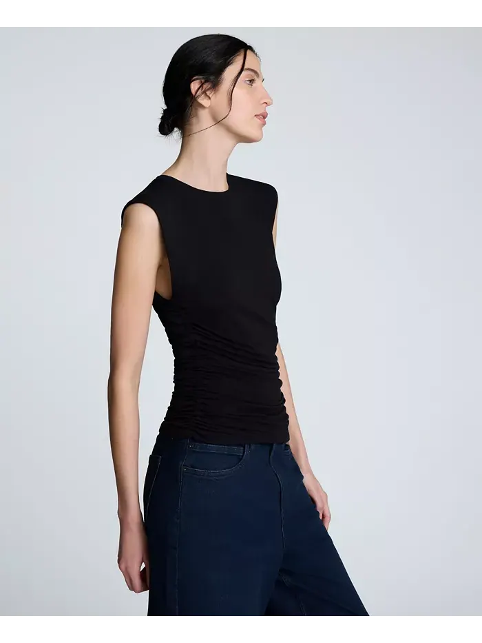 Женская майка с боковыми сборками Kenneth Cole — изображение 3 из 5, черный