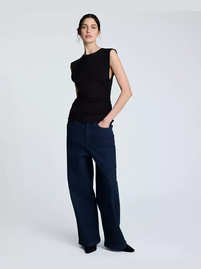 Женская майка с боковыми сборками Kenneth Cole — изображение 5 из 5, черный