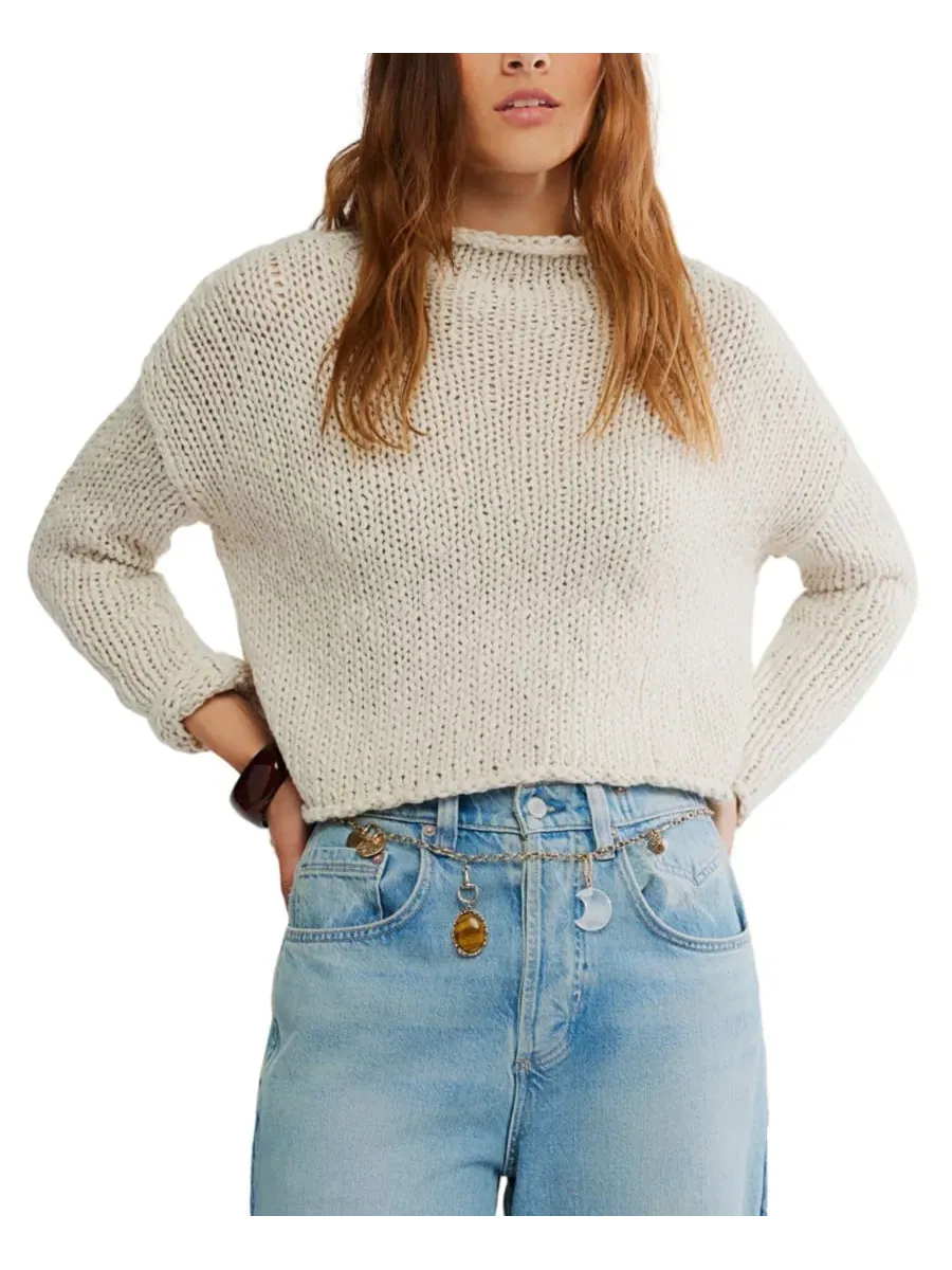 Женский свитер с круглым вырезом Opal Free People — изображение 1 из 5, чайный
