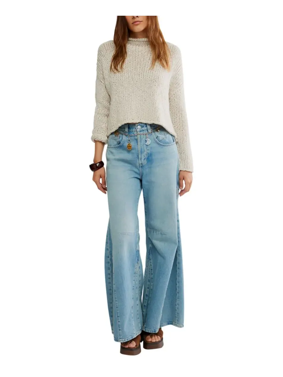 Женский свитер с круглым вырезом Opal Free People — изображение 2 из 5, чайный