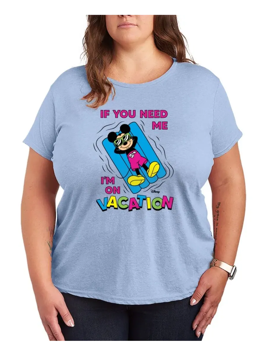 Футболка с коротким рукавом Disney «Микки на отдыхе» больших размеров Hybrid Apparel — изображение 1 из 3, синий