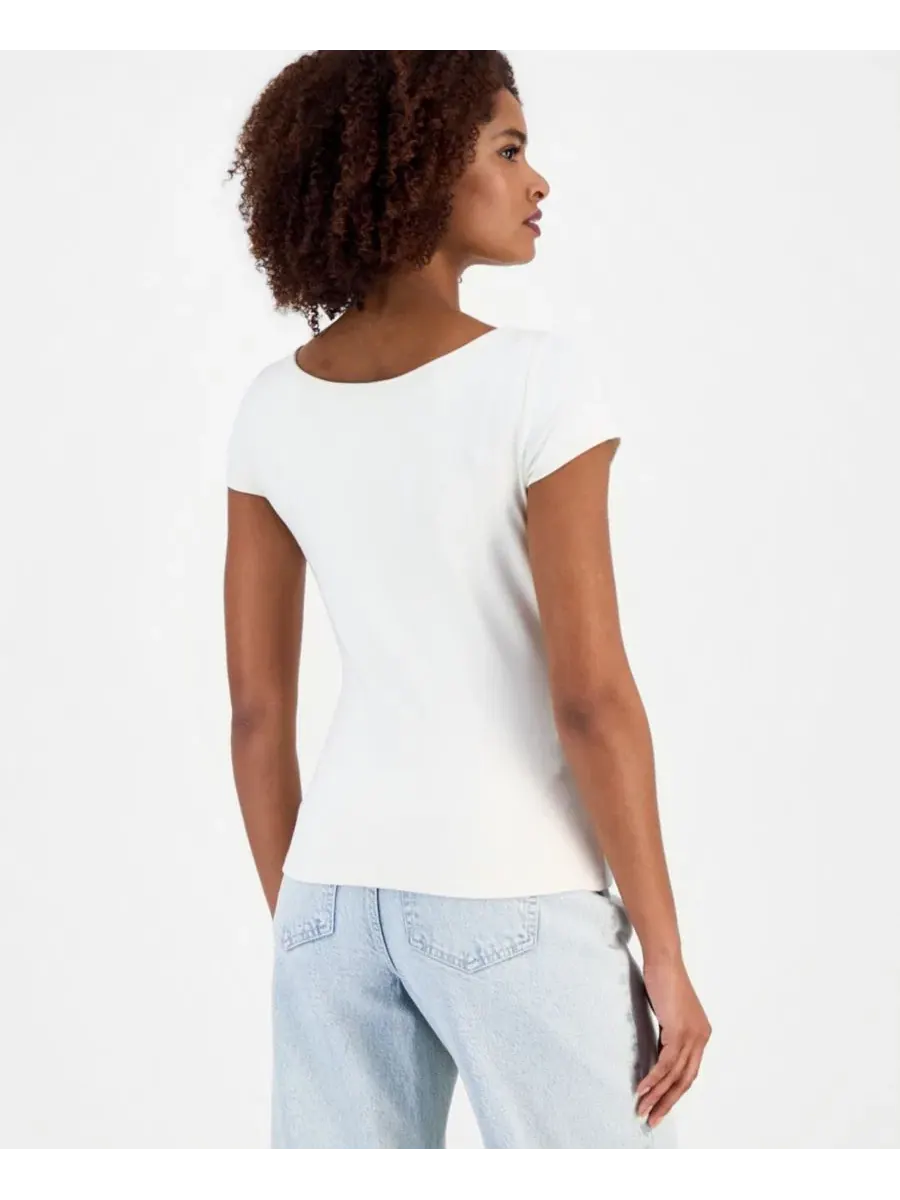 Женская футболка с коротким рукавом из трикотажа Contour Jersey I.N.C. International Concepts — изображение 2 из 3