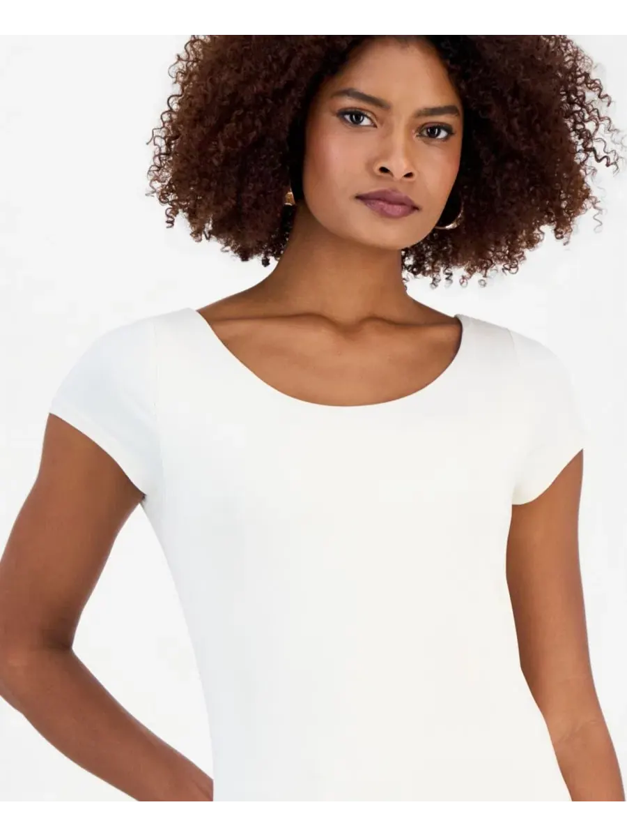Женская футболка с коротким рукавом из трикотажа Contour Jersey I.N.C. International Concepts — изображение 3 из 3