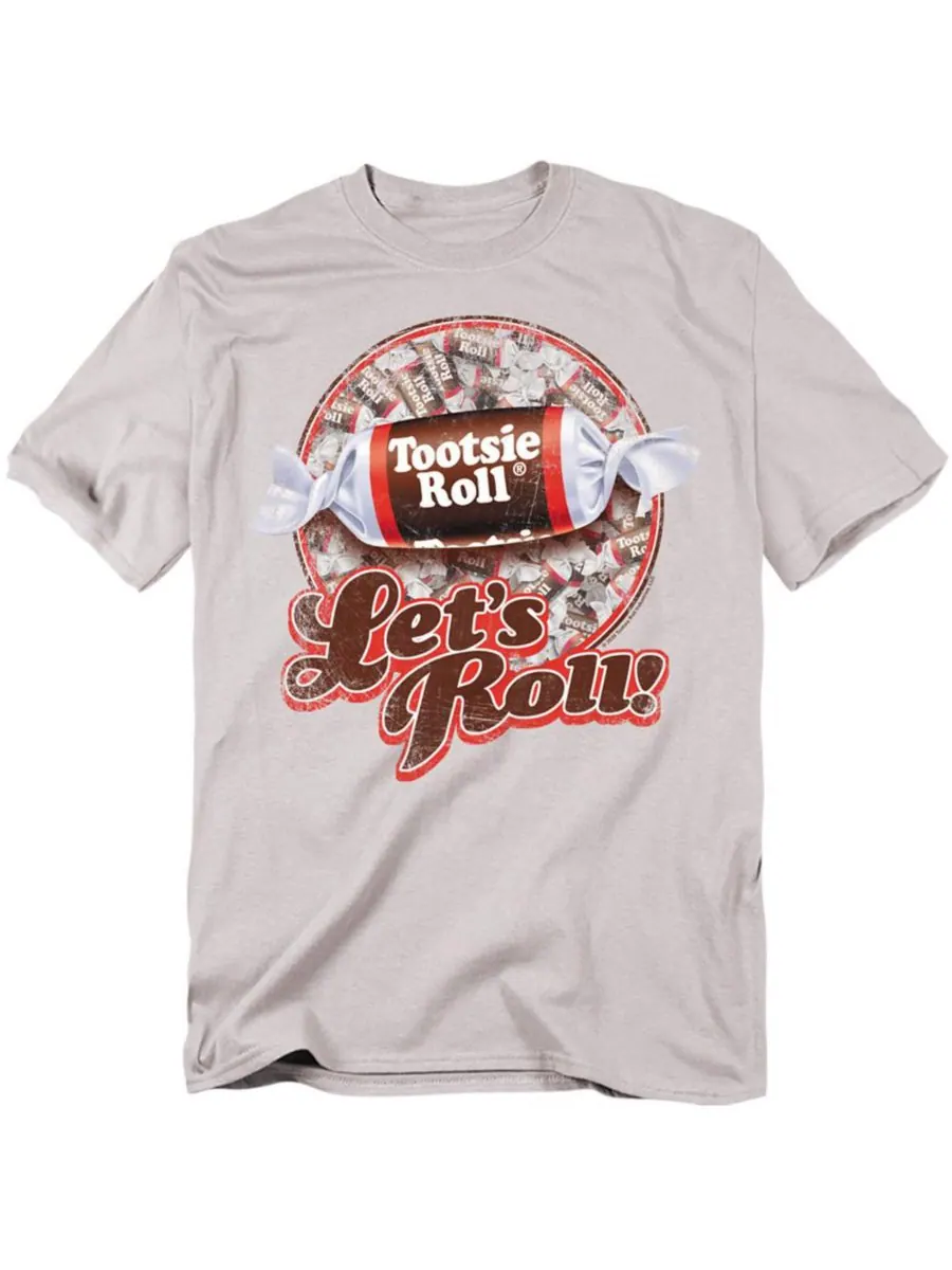 Мужская футболка Let's Roll! Tootsie Roll — изображение 1 из 3, серебряный