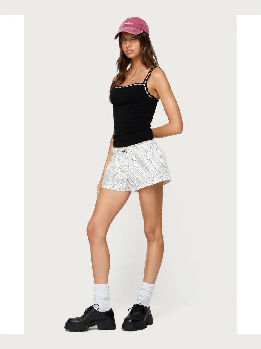 Женская майка Leilani Ribbon Lacey Tank Top Edikted — изображение 2 из 5, черный