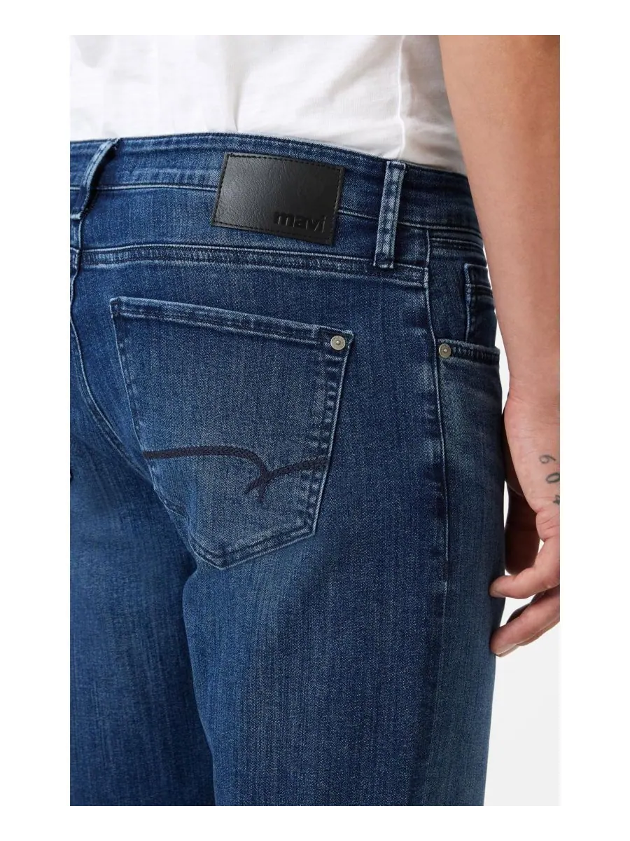 Мужские джинсы Mavi Zach прямого кроя, темно-серые, с начесом, модель Nashville Mavi Jeans — изображение 6 из 6, синий