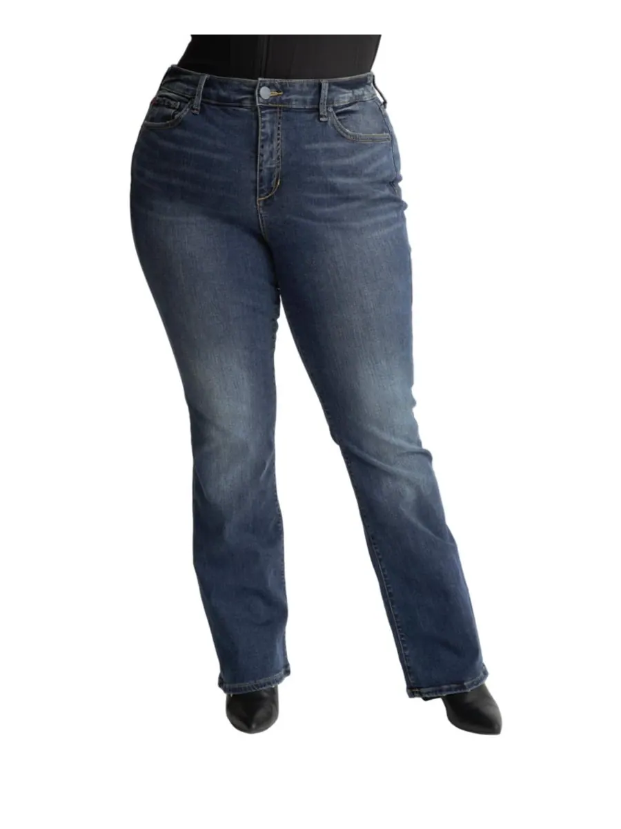 Женские джинсы с высокой посадкой и расклешенными штанинами SLINK Jeans — синий