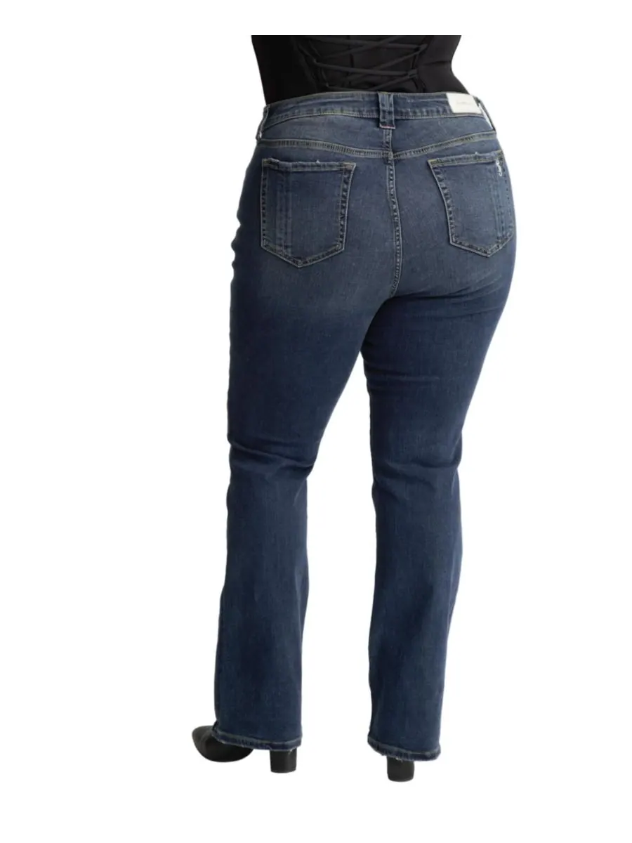 Женские джинсы с высокой посадкой и расклешенными штанинами SLINK Jeans — изображение 2 из 3, синий