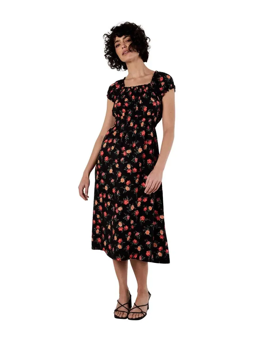 Платье миди Rose Milkmaid Apricot — изображение 1 из 5, черный