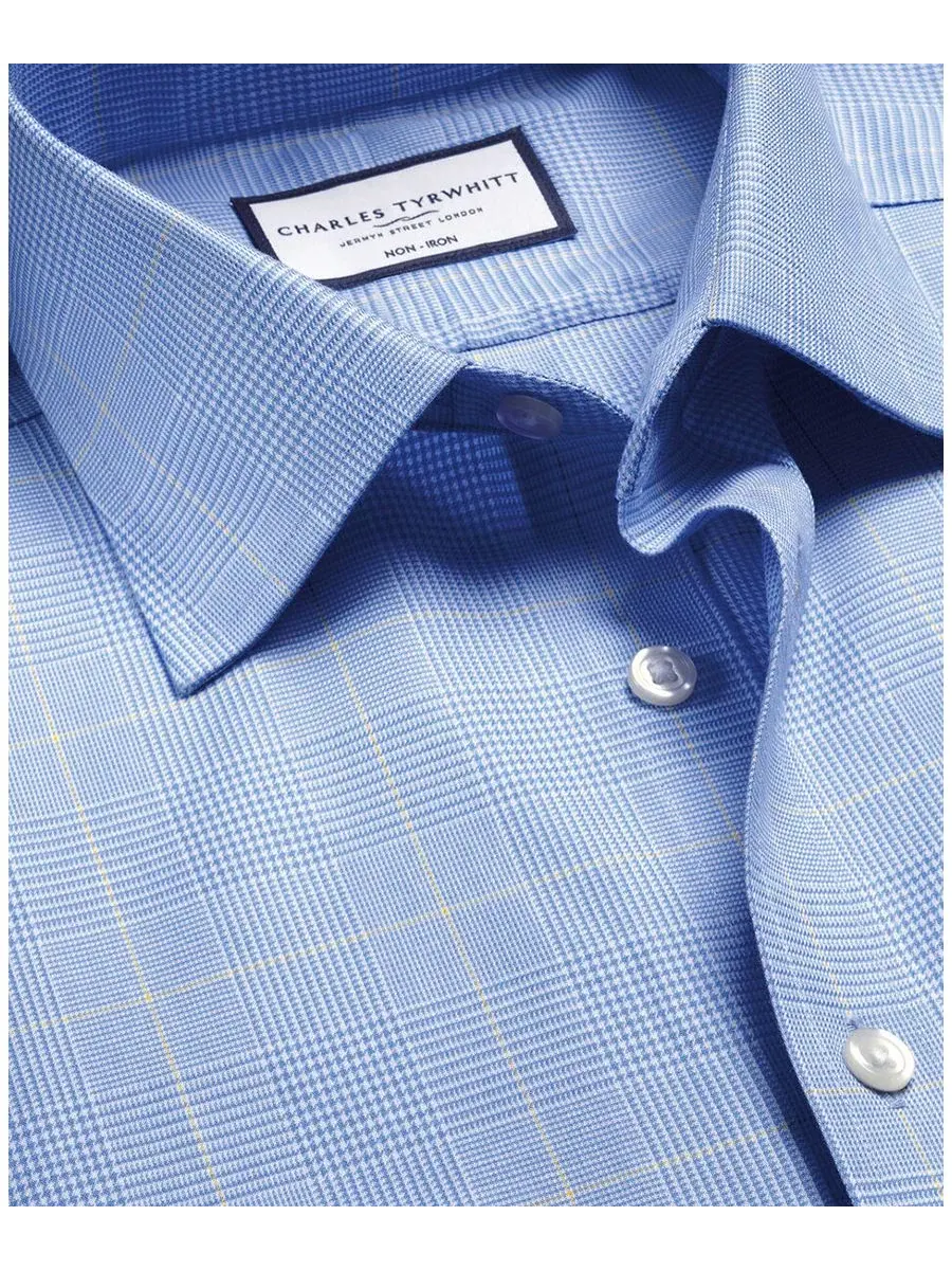Мужская рубашка приталенного кроя с широким воротником Charles Tyrwhitt — изображение 4 из 5, синий