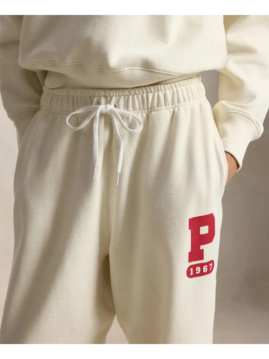 Женские флисовые спортивные брюки на завязке Polo Ralph Lauren — изображение 4 из 6, белый