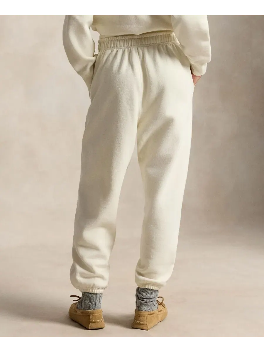 Женские флисовые спортивные брюки на завязке Polo Ralph Lauren — изображение 5 из 6, белый