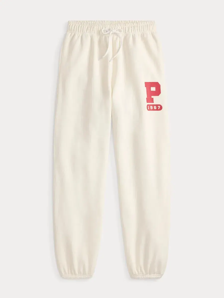 Женские флисовые спортивные брюки на завязке Polo Ralph Lauren — изображение 6 из 6, белый
