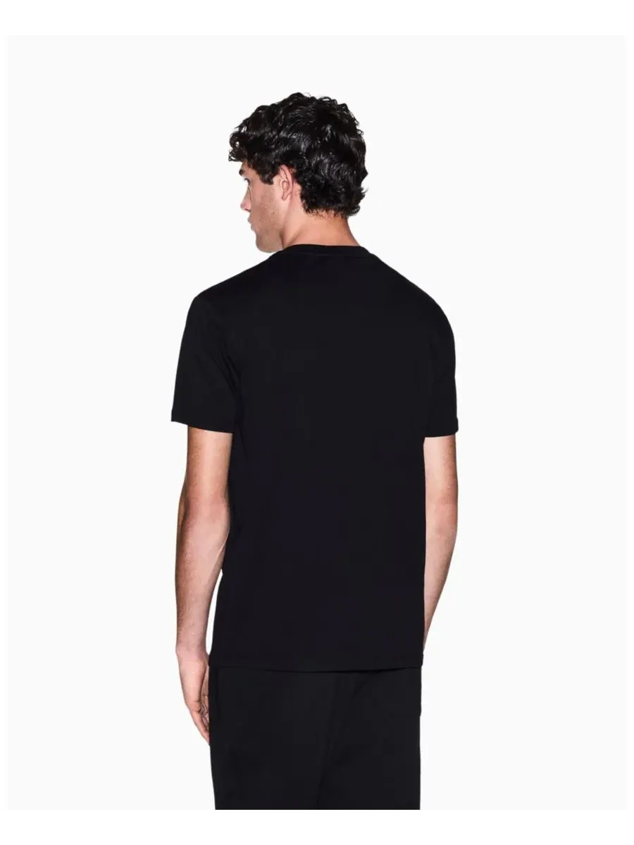 A|X Armani Exchange Мужская черно-золотая футболка с круглым вырезом — изображение 3 из 5, черный