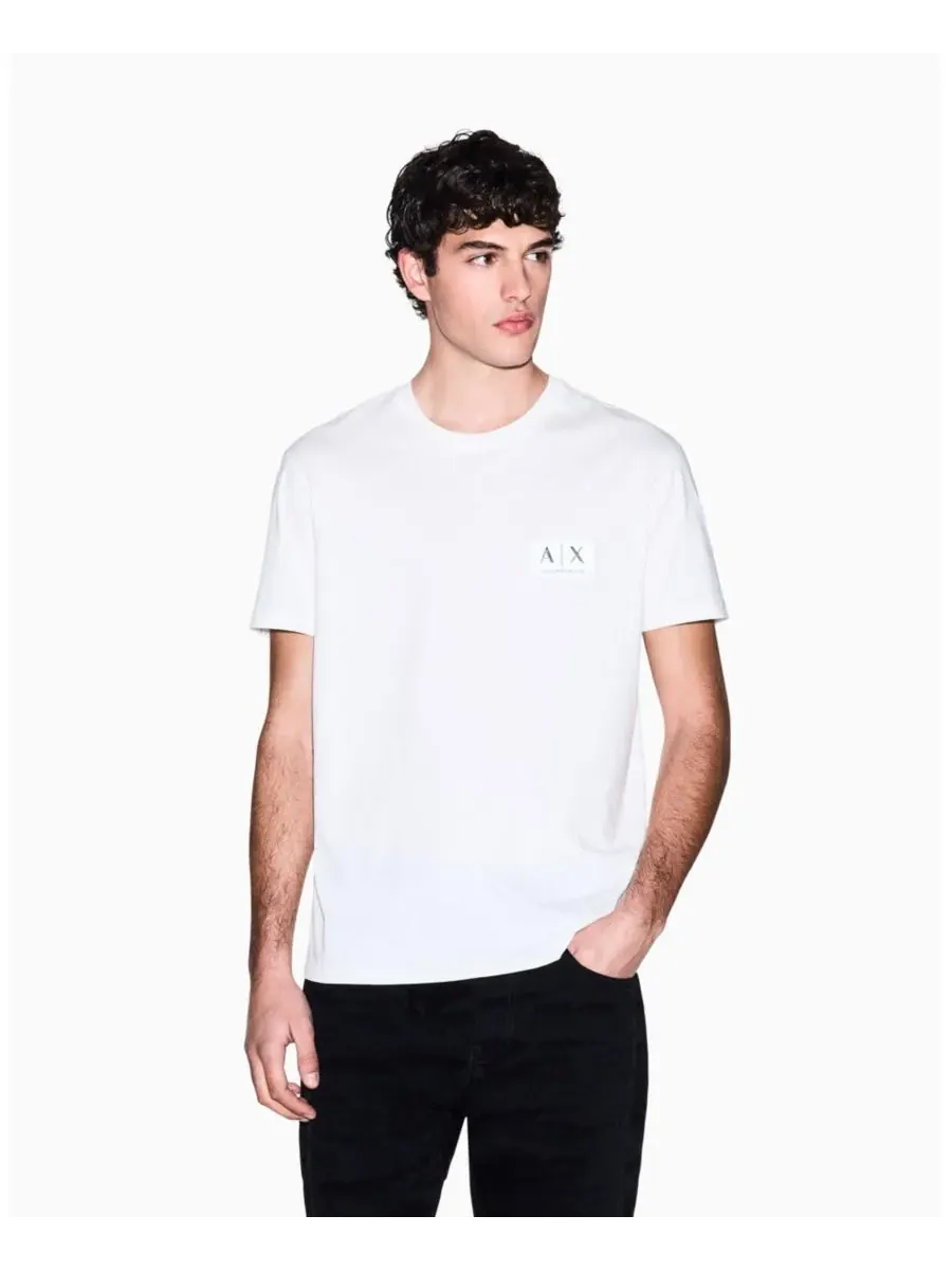 A|X Armani Exchange Мужская черно-золотая футболка с круглым вырезом — изображение 1 из 5, белый