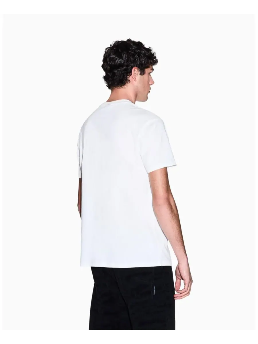 A|X Armani Exchange Мужская черно-золотая футболка с круглым вырезом — изображение 3 из 5, белый