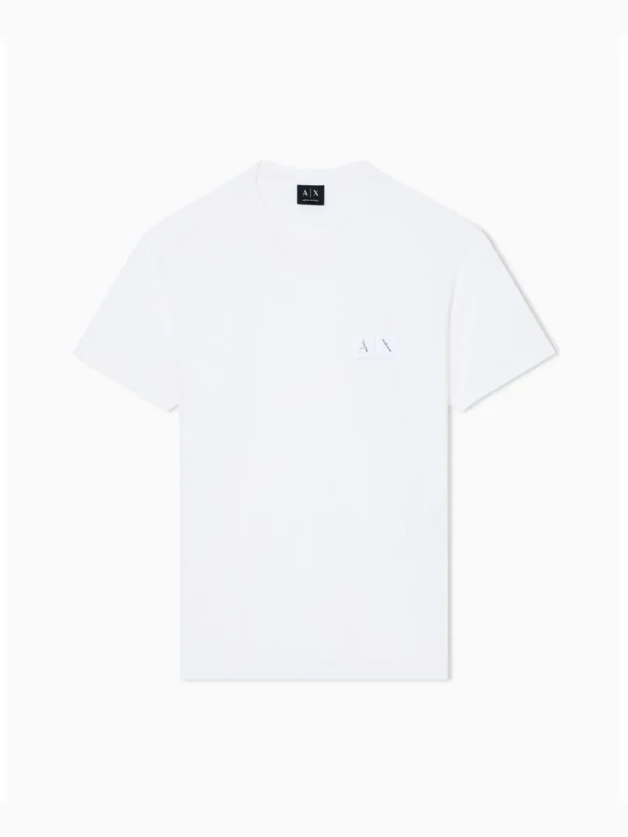 A|X Armani Exchange Мужская черно-золотая футболка с круглым вырезом — изображение 4 из 5, белый