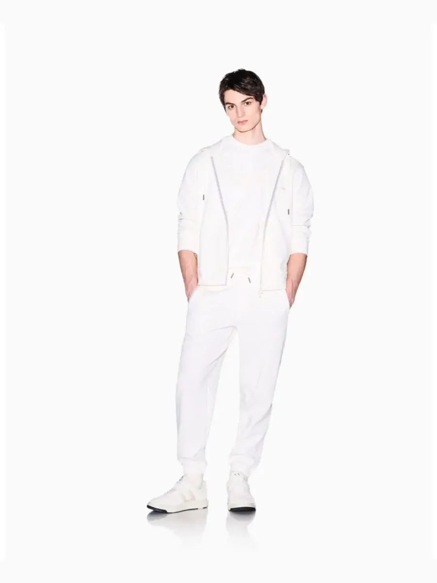 A|X Armani Exchange Мужские флисовые спортивные брюки белого цвета — изображение 3 из 5, бежевый