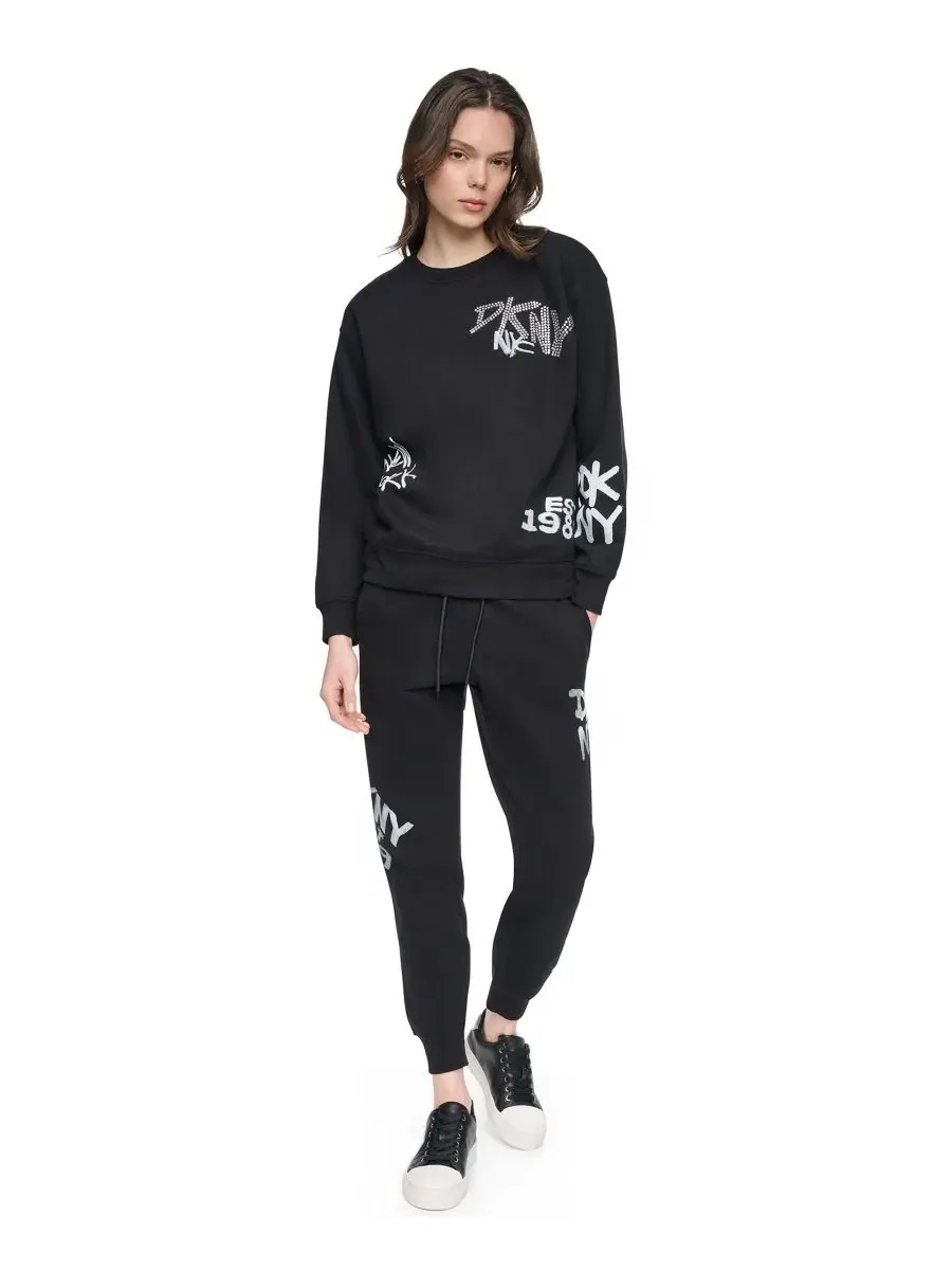 Свитшот женский с графическим принтом DKNY Sport — изображение 2 из 6, черный