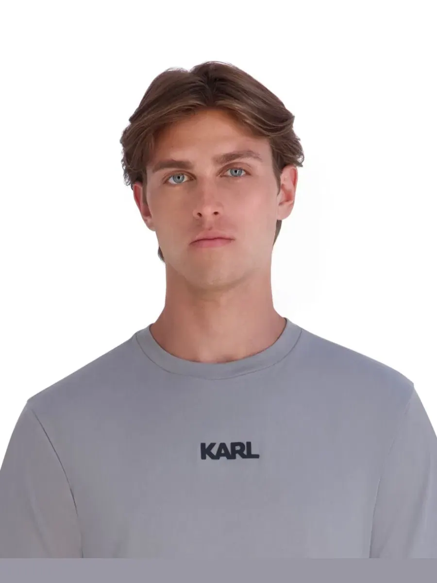 Футболка с коротким рукавом с логотипом Karl KARL LAGERFELD PARIS — изображение 4 из 5, серый