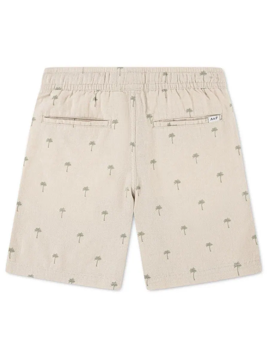 Шорты на поясе с завязками из льна Boys' Pull-On Linen Shorts abercrombie kids — изображение 2 из 3, трава