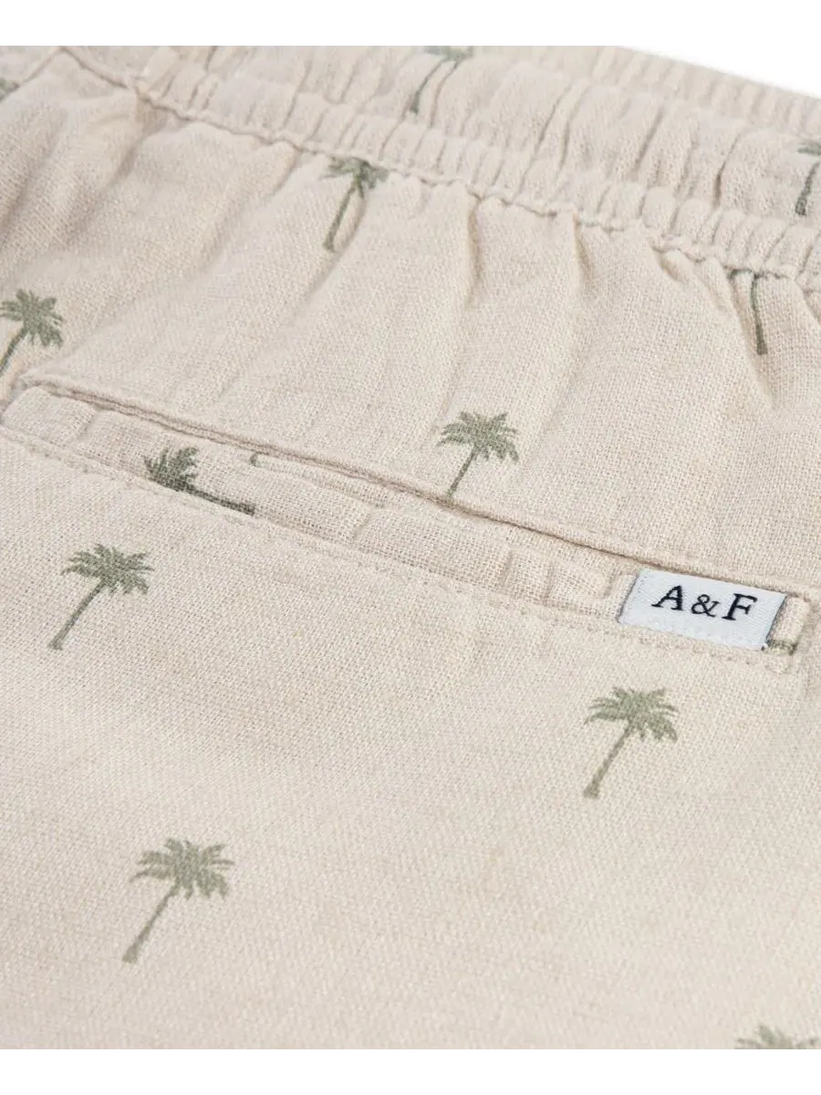 Шорты на поясе с завязками из льна Boys' Pull-On Linen Shorts abercrombie kids — изображение 3 из 3, трава