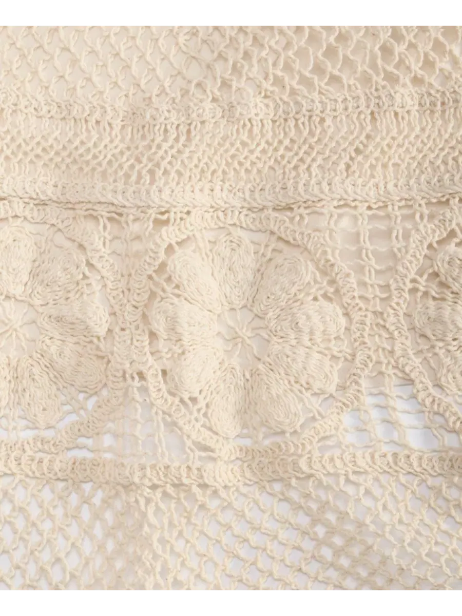 Комплект из топа без рукавов и юбки миди из кружева Serene Ivory On 34th — изображение 5 из 7, слоновая кость