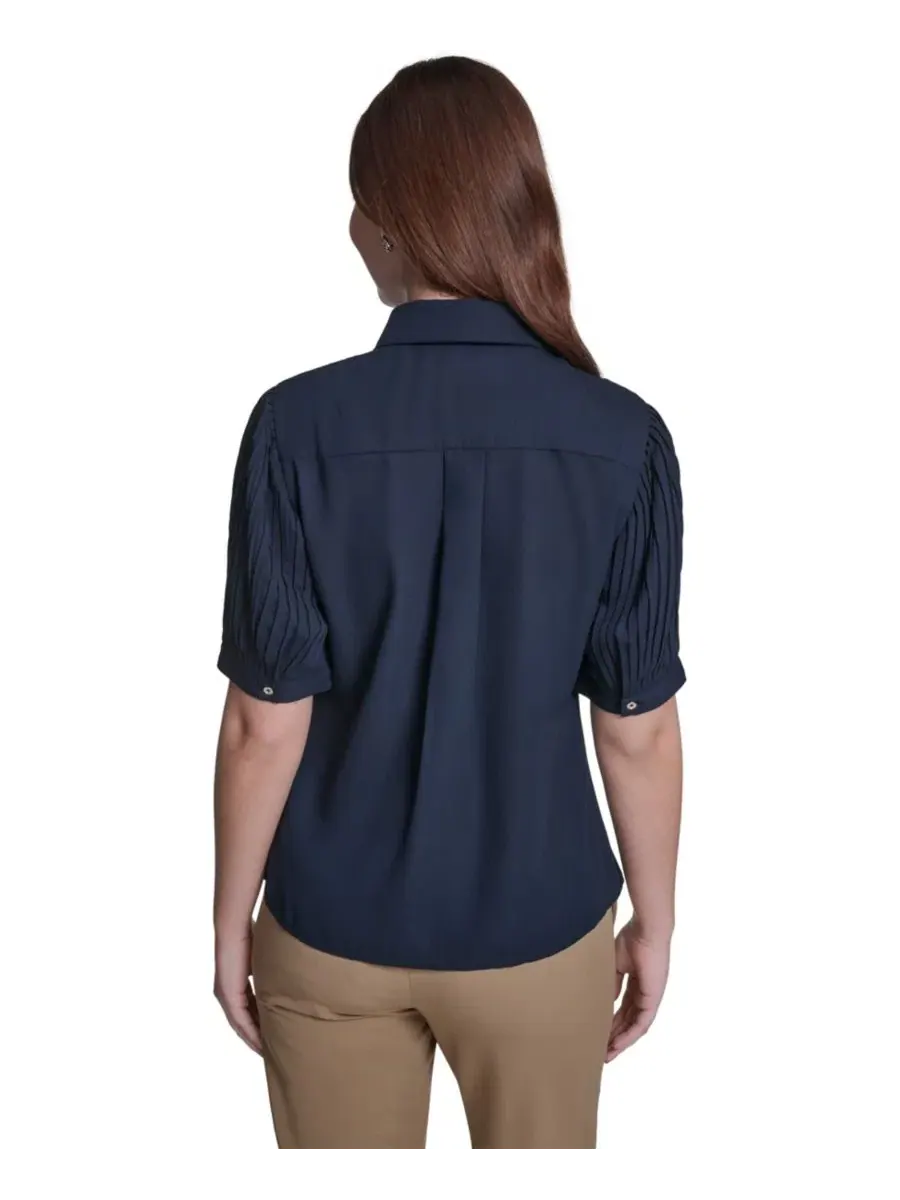 Женская блузка с воротником Tommy Hilfiger — изображение 2 из 6, синий