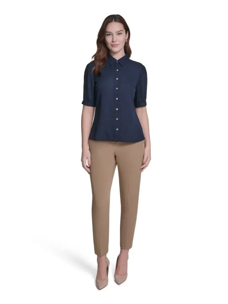 Женская блузка с воротником Tommy Hilfiger — изображение 5 из 6, синий