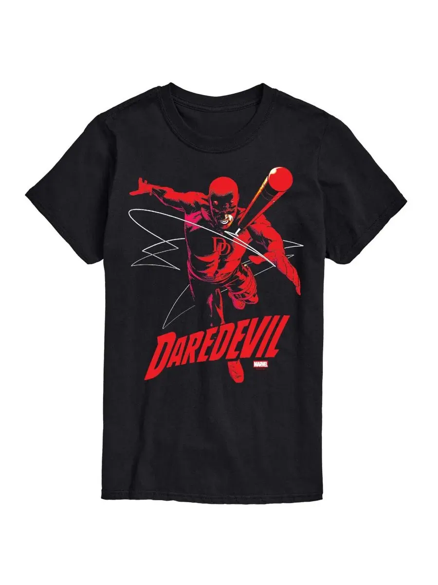 Мужская беговая футболка с коротким рукавом Marvel Daredevil с графическим принтом Airwaves — изображение 1 из 3, черный