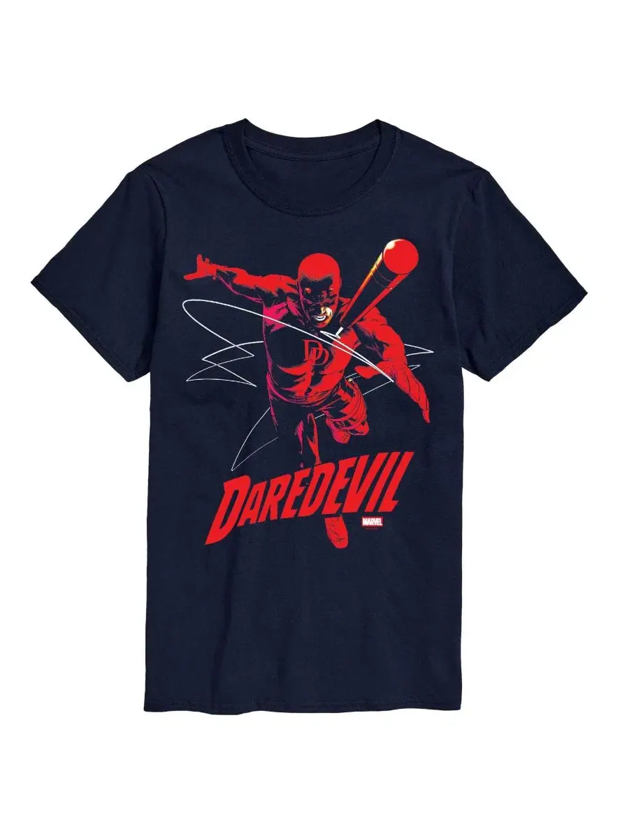 Мужская беговая футболка с коротким рукавом Marvel Daredevil с графическим принтом Airwaves — изображение 1 из 3, темно-синий