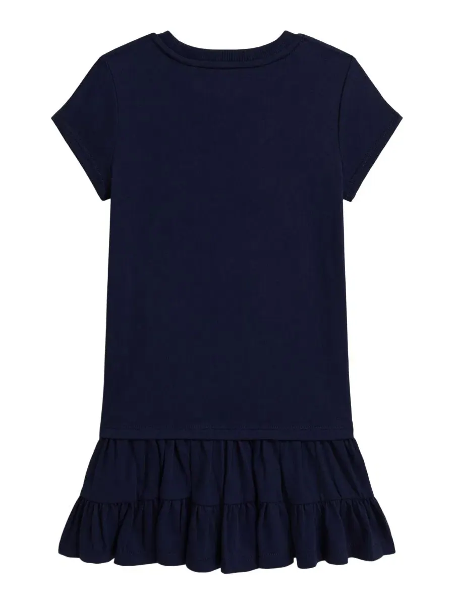 Детское платье Polo Bear с короткими рукавами, размеры 2T-6X Polo Ralph Lauren — изображение 2 из 3, темно-синий
