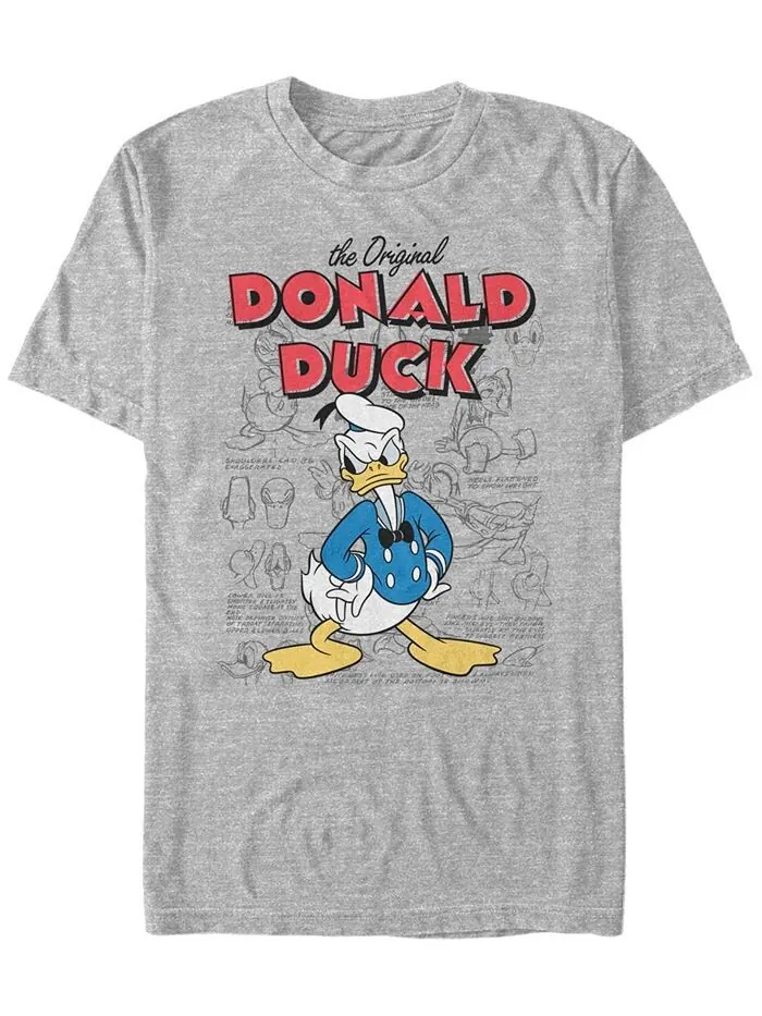 Мужская футболка с коротким рукавом Donald Sketch Fifth Sun — изображение 1 из 1, серый