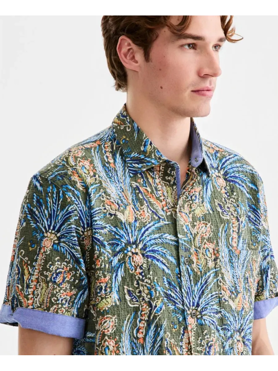 Мужская рубашка с коротким рукавом Nova Wave Feira Fronds Tommy Bahama — изображение 2 из 4, мох