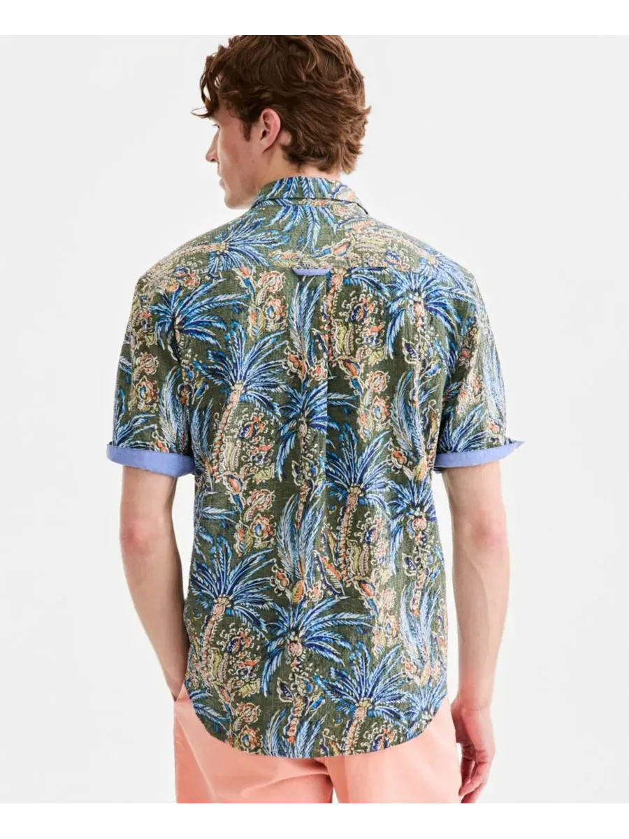Мужская рубашка с коротким рукавом Nova Wave Feira Fronds Tommy Bahama — изображение 3 из 4, мох