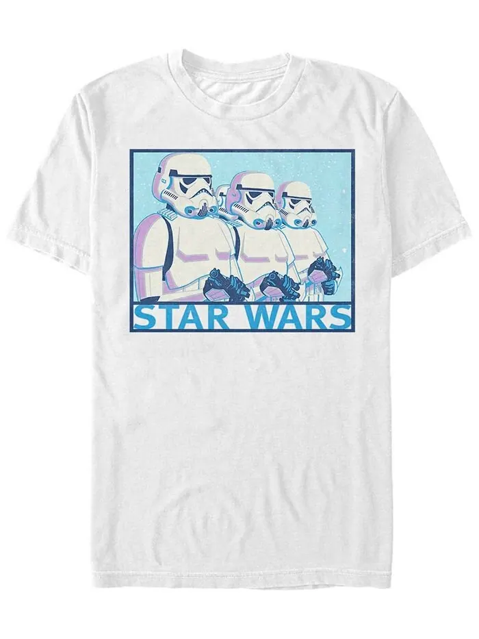 Мужская классическая футболка с короткими рукавами Star Wars Stormtroopers In Line Fifth Sun — изображение 1 из 1, белый