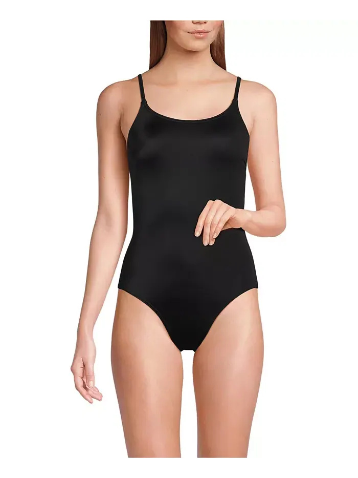 Женский цельнокроеный купальник Tugless Thin Strap One Piece без застежек на тонких бретелях Lands' — изображение 1 из 3