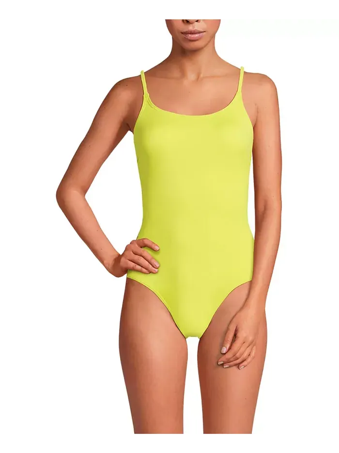 Женский цельнокроеный купальник Tugless Thin Strap One Piece без застежек на тонких бретелях Lands' — изображение 1 из 3