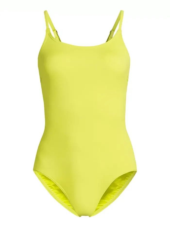 Женский цельнокроеный купальник Tugless Thin Strap One Piece без застежек на тонких бретелях Lands' — изображение 2 из 3
