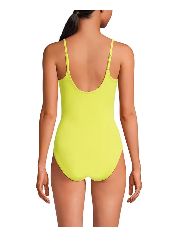 Женский цельнокроеный купальник Tugless Thin Strap One Piece без застежек на тонких бретелях Lands' — изображение 3 из 3